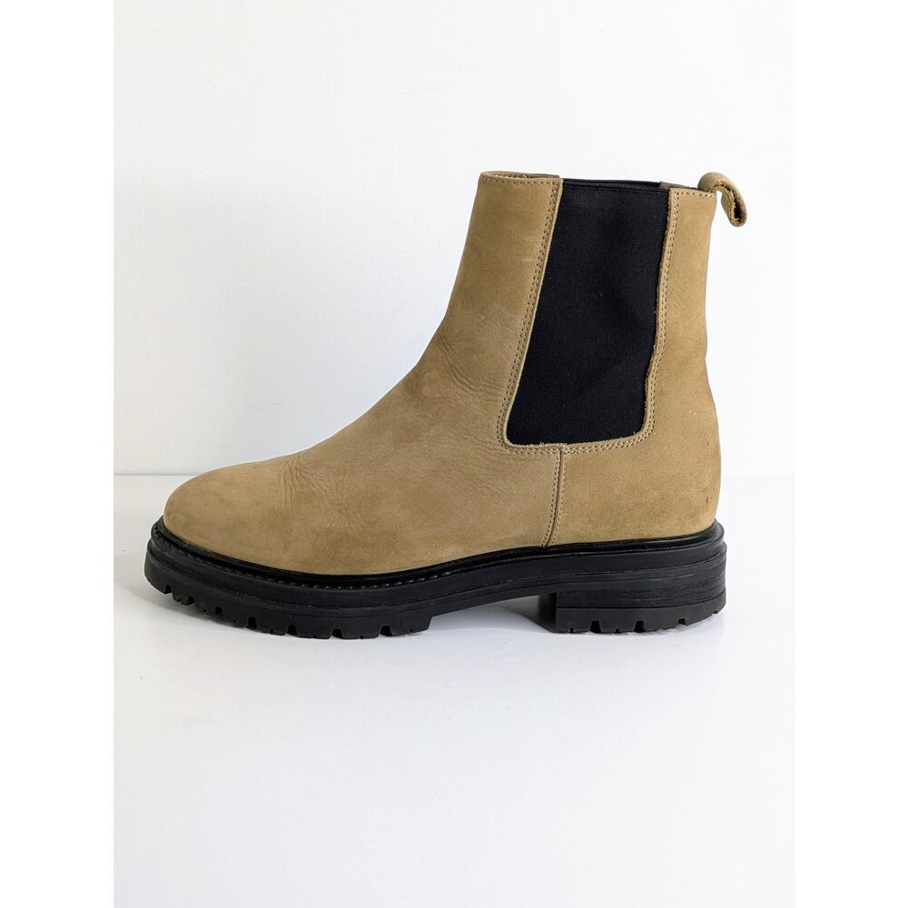 Jenni Kayne Brooklyn Lug Chelsea Boot 39 Walnut Tan Suede Leather Pull On 8.5 - Picture 5 of 14